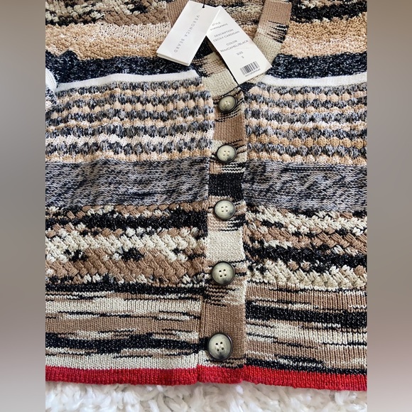 NWT Veronica Beard Cecily Mixed Knit Wool Cardigan Button Sweater - Picture 8 of 11